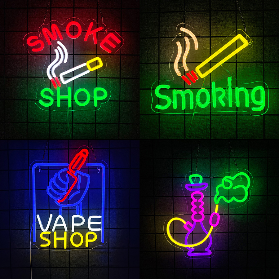 Smoking Neon Sign For Wall Dec - Vaping Shop 评论和价格
