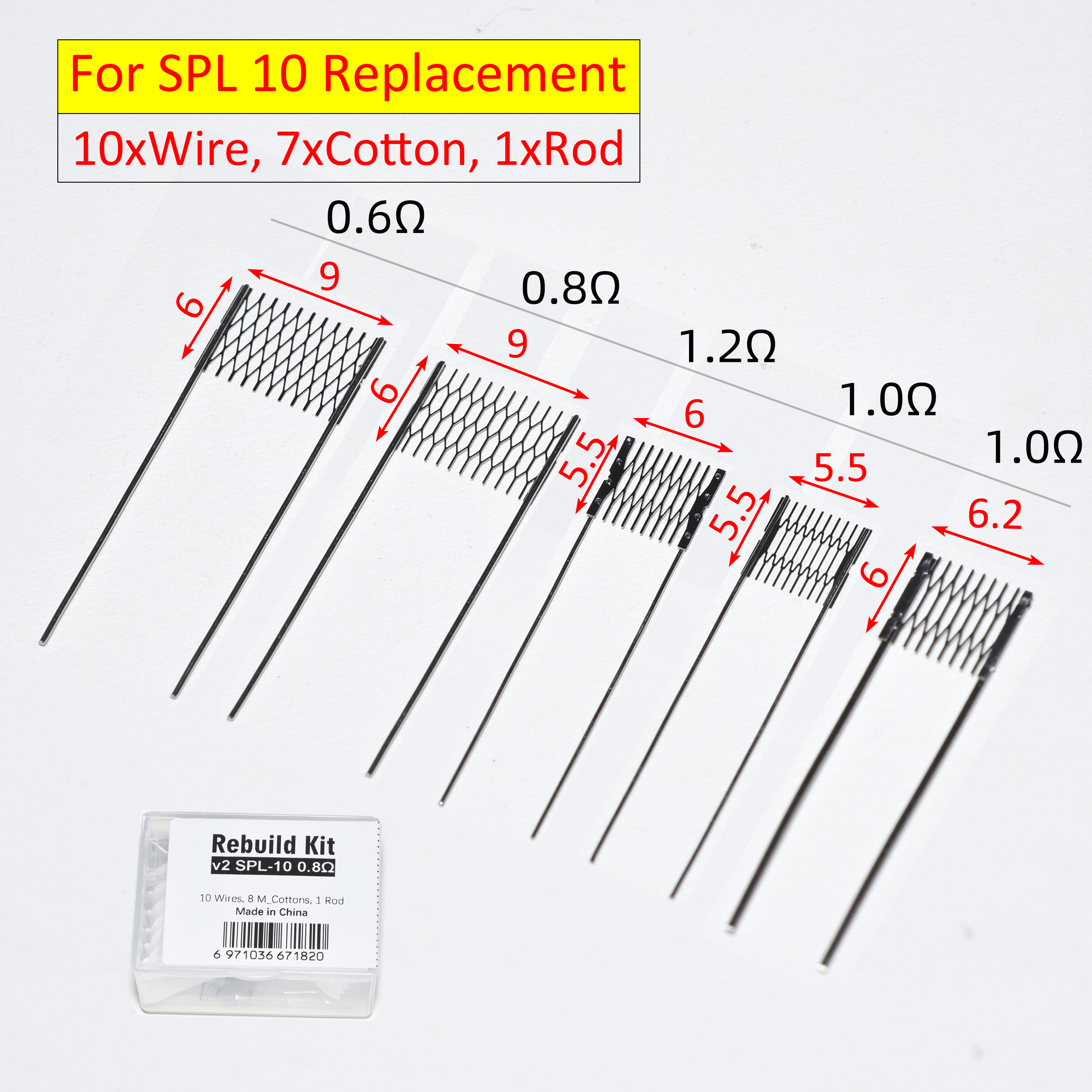 5 Type SPL 10 Resistance Wire  - Coil Building Kit 评论和价格